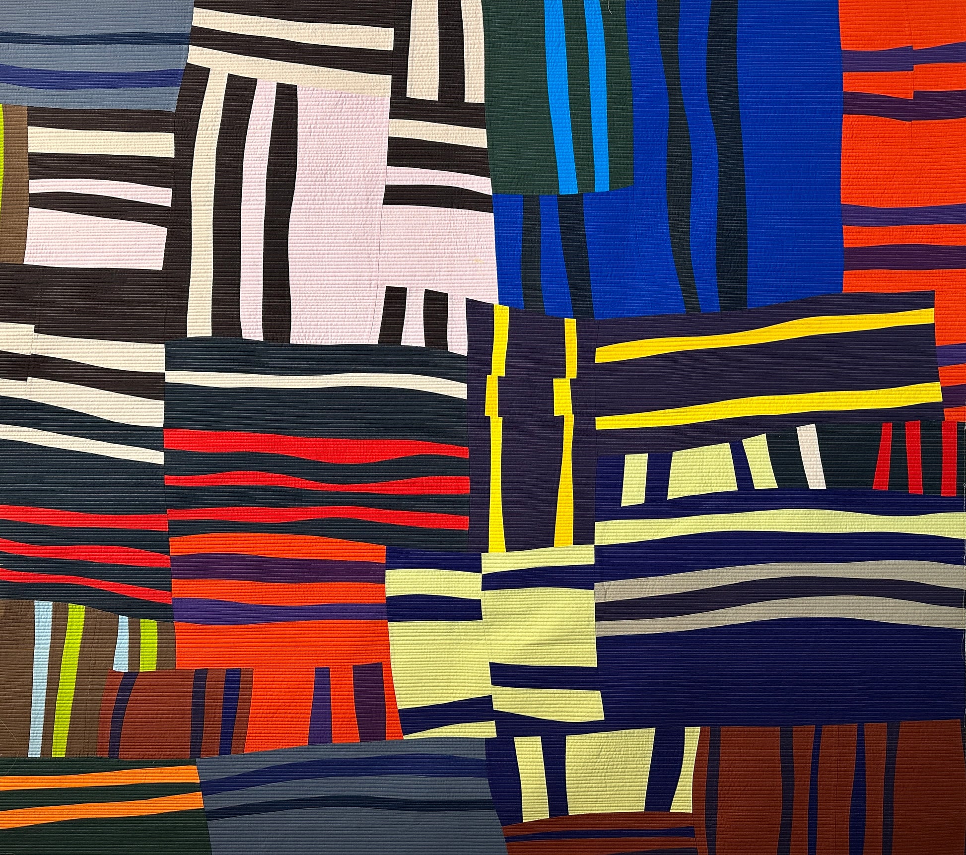 Colorful abstract art quilt